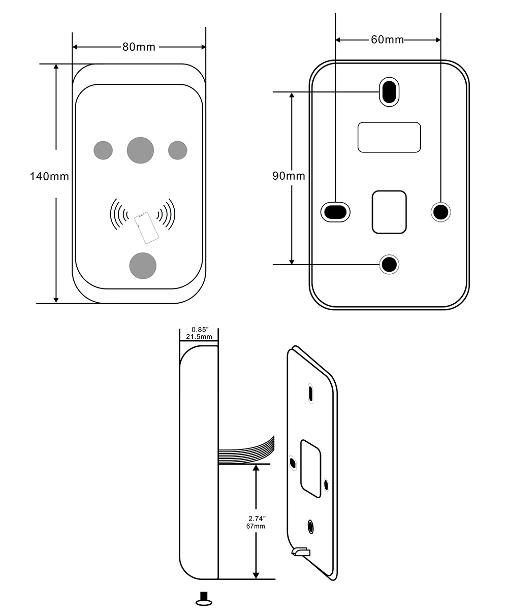 二维码读卡器尺寸图